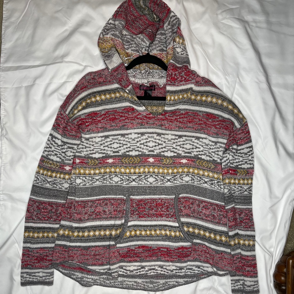 Rock & Roll Cowgirl Aztec Knit Sweater Hoodie